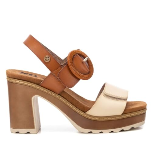 XTI - Sandalia Mujer Camel - Calzado Cómodo y Versátil - Moda casual - Modelo 14408801 (Talla 39)
