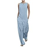 ✿Waschen:bitte nicht bleichen, Maschinenwäsche kalt, Handwäsche sind verfügbar.Frauen Sommer Overalls Jumpsuits Elegant Lang Breites Bein Ärmellos V-Ausschnitt Romper Taille Rückenfrei Loose.Wir garantieren unseren Kunden 100% Zufriedenheit oder 100% Rückerstattung innerhalb von 30 Tagen, ohne Zweifel