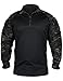 IDOGEAR OUTDOOR Tactical CAMO Shirts 1/4 Zipper Combat Shirts Long Sleeve BDU Shirts with Pockets for Outdoor Airsoft Paintball(camo Black,Small)