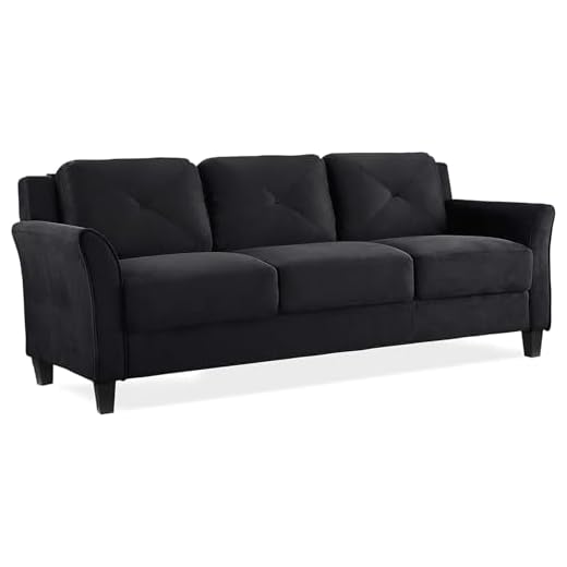 Lifestyle Solutions HRFKS3BK Grayson Sofa, 78.7" W x 31.5" D x 32.7" H, Black
