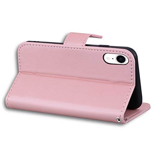 Tiyoo Phone Case for iPhone XR Cartoon Animal Cute Pattern Folding Stand PU Leather Wallet Flip Cover Protective Case with Card Slots - Image 4