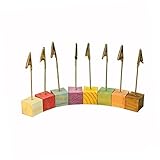 Clip de notas: el clip está unido a un cable de alambre flexible, soporte de madera