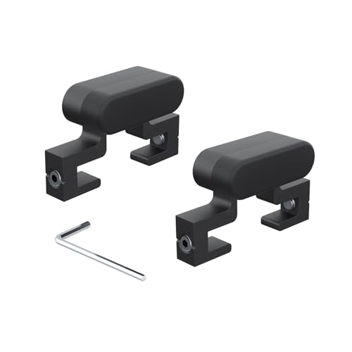 Easelife Barn Door Stopper 2pcs Sliding Door Stop for 1-9/16 Top Track with Hex Wrench & Rubber Buffer Anti-Derailment Hardware for Single and Double Barn Doors Black
