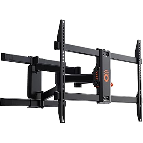 ECHOGEAR Full Motion Articulating TV Wall Mount Bracket for TVs Up to 82" - Smooth Extension, Swivel, & Tilt - Wall Template for Easy Install - Centers & Levels After Mounting Plus Hides Your Cables Cover