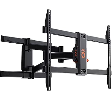 ECHOGEAR Full Motion Articulating TV Wall Mount Bracket for TVs Up to 82" - Smooth Extension, Swivel, & Tilt - Wall Template for Easy Install - Centers & Levels After Mounting Plus Hides Your Cables