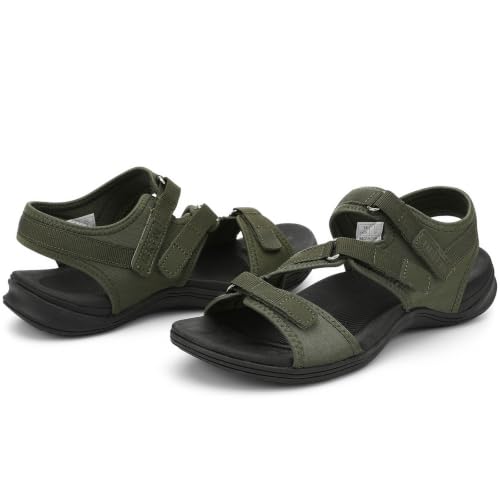 Image of UBFEN Womens Hiking Water Sport Sandals with Arch Support | 3 Adjustable Straps, Cushioned Footbed, Non-Slip, Comfortable Walking for Athletic Outdoor Summer Beach
