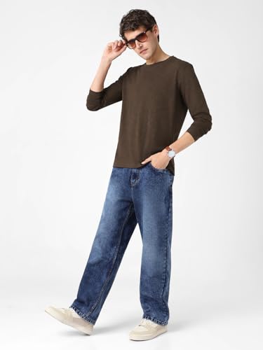 Image of Urbano Fashion Men's Printed Full Sleeve Slim Fit Cotton T-Shirt