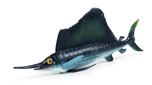 Image of SmilerSmile 7.8 inch Sailfish Figurine Plastic Sea Creature Toy for Toddlers | Solid PVC Action Figure, Simulation Sea Animals, Educational Ocean Animal Model, Non-toxic Safe Bath Toy for Kids