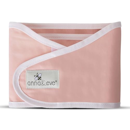 Anna & Eve® Baby Swaddle Strap for Newborns and Infants - 100% Cotton, No Overheating - The Original Arms Only - Adjustable Small Size Swaddle, Fits Chest 13.5" to 17" - Pink