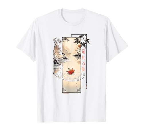 Flowing Time in Japanese Retro 80's 90's vaporwave aesthetic T-Shirt