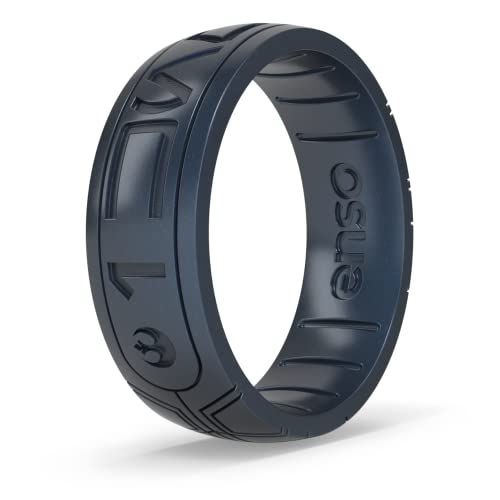 Enso Rings Star Wars Silicone Ring - I Know You - Comfortable and Flexible Design - Aurebesh - Black Pearl - Size 10