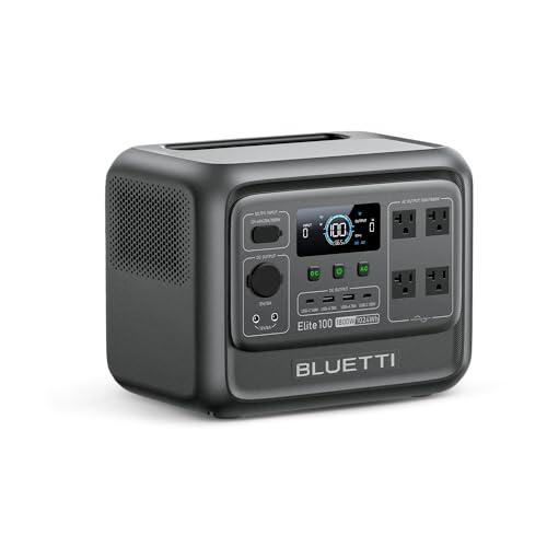 Image of BLUETTI Elite 100 V2 Solar Generator, 1024Wh LFP Battery Power Station w / 4 1800W AC Outlets (3600W Surge) Backup, 35% Smaller for Camping, RV, Road Trip，Outages，Home Backup (Solar Panel Optional)