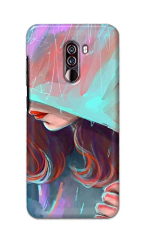 Image of PRINTFIDAA Pretty Woman Under The Umbrella Painting Printed Designer Hard Case for Poco F1, Pocophone F1 Back Cover -(e) RPM1007