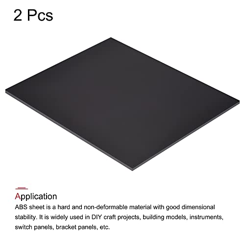 Image of MECCANIXITY Black ABS Plastic Sheet 10x8x0.12inch for Building Model, DIY Crafts, Panel, Pack of 2