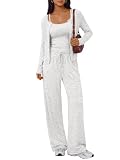 Picture of Trendy Queen Womens 3 Piece Lounge Sets Airport Outfits 2026 OatmealGrey S