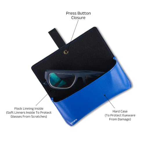 Image of AICA Personalised Name & Charm Leather Sunglass Case Cover for Men & Women | Hard Case Eyewear Cover