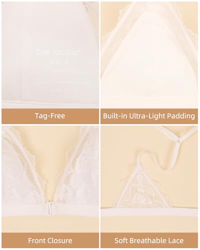 Lace Racerback Wireless Bra for Small Chest Front Closure Triangle Bralette for AAA/AA/A Cup Petite Women 16–404