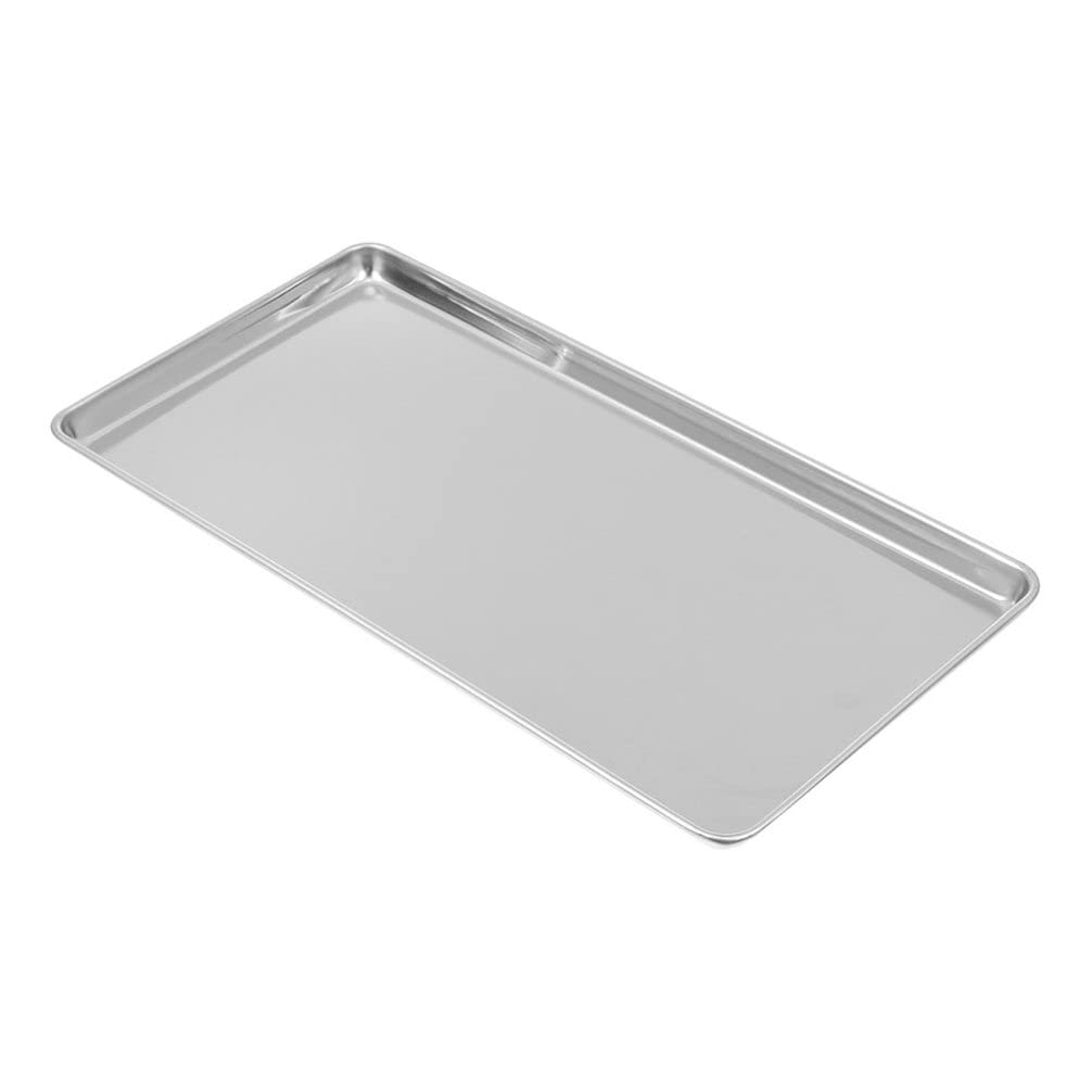 IMIKEYA Stainless Steel Baking Tray 35 X 25cm Non Stick Cookie Sheet Pan for Oven Professional Rectangular Large Serving Tray for Roasting Cooking, Easy Clean & Dishwasher Safe