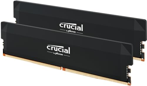 Crucial Pro DDR5 RAM 32 GB Kit (2 x 16 GB) 6000 MHz CL36, pamięć do gier do podkręcania, Intel XMP 3.0 / AMD EXPO, pamięć komputera (PC) DDR5 32 GB RAM, czarny - CP2K16G60C36U5B