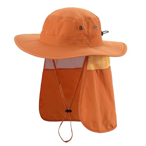 Image of Home Prefer UPF50 Mens Sun Hat with Neck Flap Quick Dry UV Protection Cap Womens Wide Brim Fishing Hat Neck Flap Beach Garden