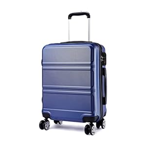 KONO Trolley Koffer Mittelgroß 4 Rollen Leicht Hartschalenkoffer Reisekoffer mit TSA Schloss, 65x44x25.5cm, 61Liter, Zwillingsrollen Rollkoffer, ABS Hartschale (Dunkelblau, L)