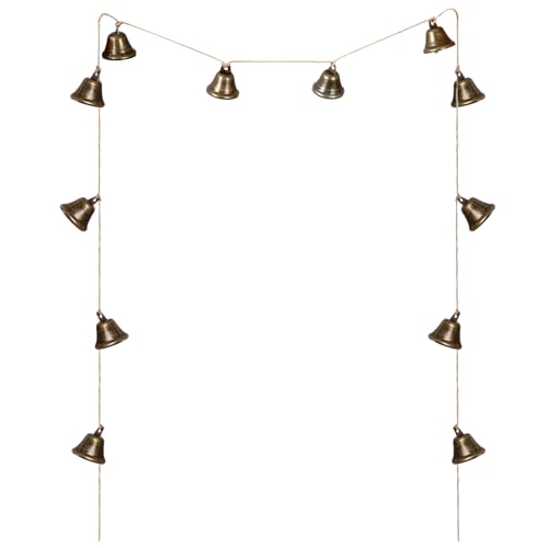 Bell Hanging Garland 4.4Ft Rustic Bells Garland for Christmas Tree Fireplace Wall Doorway Decoration