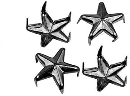 Trimming Shop 50 Pieces Star-Shaped Studs with Spikes - Hand Pressed Nail Head Rivets 10Mm Gun Metal