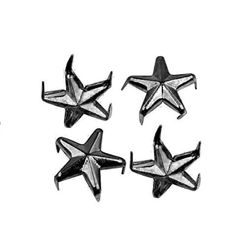 Trimming Shop 50 Pieces Star-Shaped Studs With Spikes - Hand Pressed Nail Head Rivets 10Mm Gun Metal #TOP24