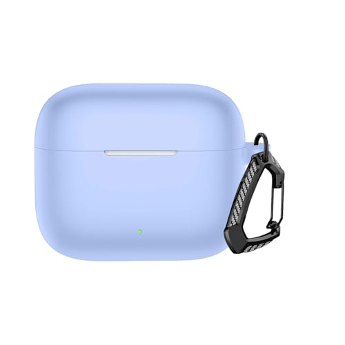 Image of Anvique Silicone Protective Case Cover for Oppo Enco Buds 3 Pro, Earbuds Accessories (SkyBlue with Premium Carabiner)