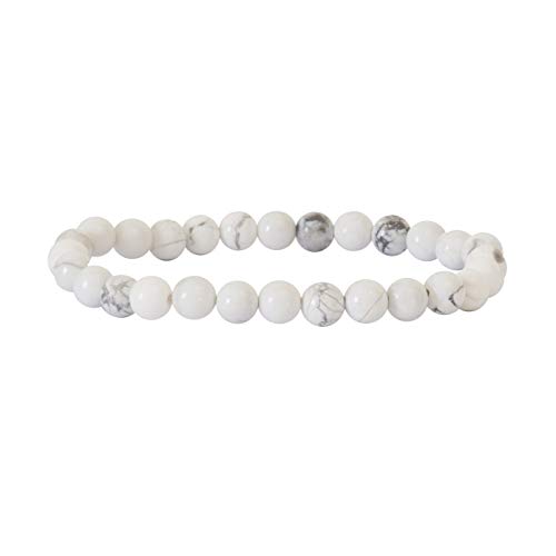 Garaulion Bracelet Pierres Naturelles Femme/Homme, Howlite, Pochette Rangement Offerte,Plusieurs Choix Disponibles [SATISFAIT OU REMBOURSE] (Howlite)