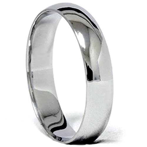P3 POMPEII3 14k White Gold 5mm Plain Comfort Fit Wedding Band