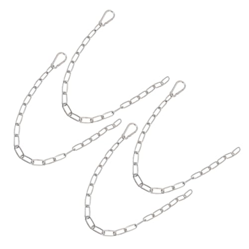 ABOOFAN 4個 健身器延長チェーン アイアン製 高耐久ジムアクセサリー ハンドルグリップ付き 筋トレ用プルダウンチェーン 自宅 ジム両用 エク