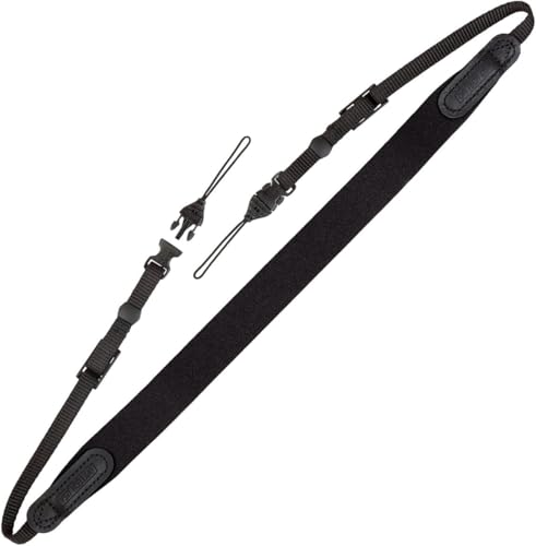 OP/TECH USA Bin/Op Neoprene Quick Release Camera Strap – Adjustable Neck or Shoulder Strap for Small Cameras, Binoculars, and Vintage Film Cameras - QD (Black) - Made in USA
