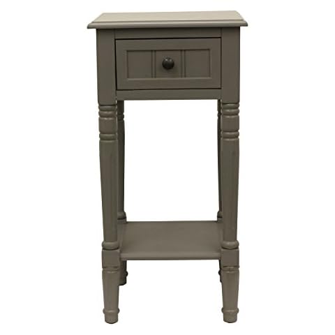 Decor Therapy Simplify 1-Drawer Accent Table, Eased Edge Grey Cover