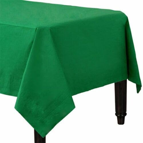 Tezraftaar® 10 x Disposable Paper Table Cover 90cm x 90cm Dark Green Folded Tabletop Clothes for Christmas Parties Weddings Restaurants Catering Supply — image 1