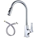 Cooltens モダンなキッチン混合栓 3つの吐水口モード、引き出し式スプレー付き 真鍮製シングルレバー混合栓 キッチンシンク用 ランドリーシンク用