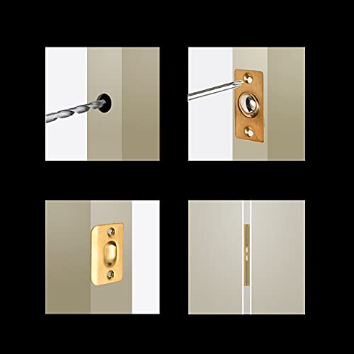 Mousike Cabinet/Closet Door Ball Catch,Stainless Steel Adjustable Ball Catch Door Hardware (Gold-4Pack, Gold) #TOP5