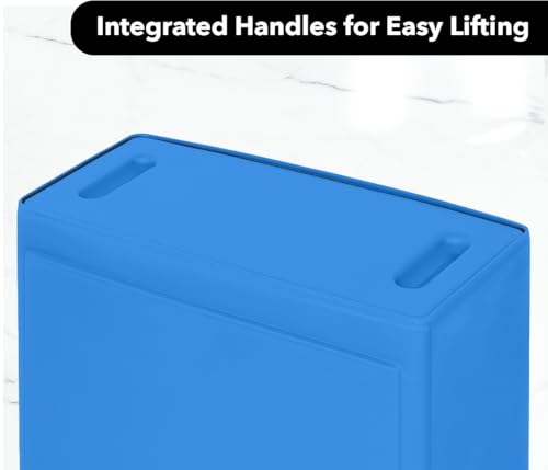 Image of 23 Gallon Slim Rectangular Garbage Can - Blue