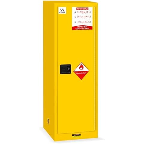 PXVWA Flammable Storage Cabinet 45 Gal, 43'' x 18'' x 65'' Flammable Liquid Storage Cabinet, Adjustable Shelf Chemical Storage Cabinet, Fire Cabinet for Chemicals (23'' x 18'' x 65'') Cover