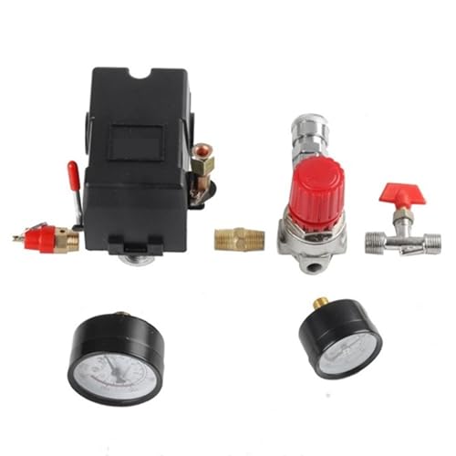 Reguladores de control de válvula de 90-120 PSI e interruptor para compresor de aire 7