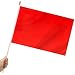 Yingnner 12 Pack Red Stick Flags Small 12x18 Inch Hand Held Flags with 24 Inch Wooden Pole Solid Red Blank DIY Graffiti Flags Decorations