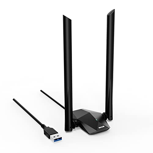 Tenda Antena WiFi AX1800 U18a - Adaptador Red WiFi 6 USB 3.0 - Doble Banda MU-MIMO 1800Mbps para PC/Portátil - 5GHz(1201Mbps) y 2.4GHz(574Mbps) Receptor WiFi - Sólo Compatible con Windows 11 y 10