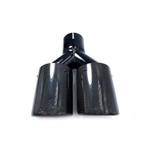 Embout pot d'échappement double brillant noir en carbone ID 60mm OD 114mm