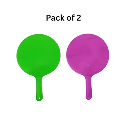 Image of Multicolor Plastic Handheld Summer Cooling Fan - Lightweight Thin Manual Hand Fan with Strong Airflow | Attractive Traditional Design | Easy to Carry Outdoor Travel Fan