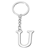 PATIKIL Llavero con letra inicial, llavero con colgante de letra A, U