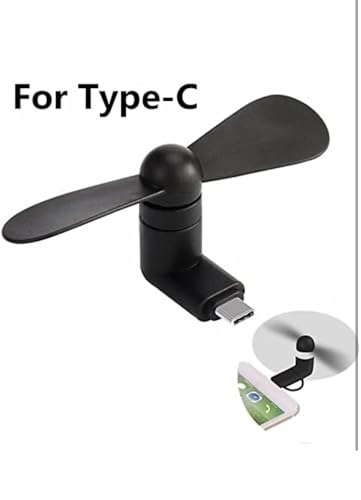 Image of Combo of 2 Pcs. Mini Type-C F an M ini Fan 2-Blade Fan High Speed USB F an, M ini Mobile Cooler, Mini fan Support with All Android & Type-C Smatphones (Multi-colour)