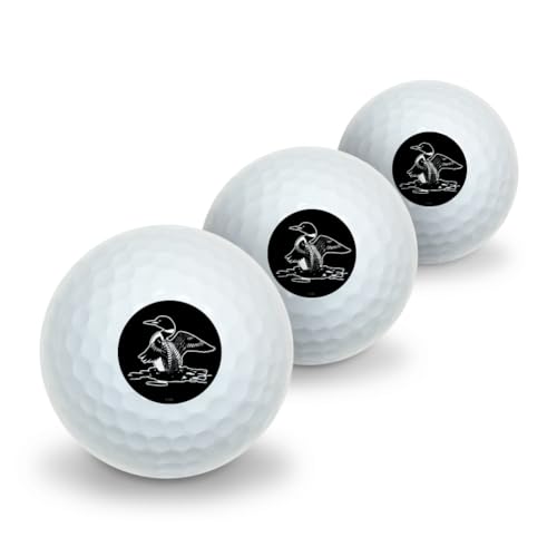 Loon Illustration Novelty Golf Balls 3 Pack