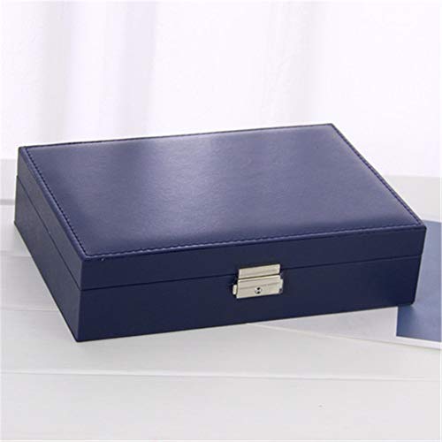 Preisvergleich Produktbild Schminktasche Kosmetiktäschchen Damen Schmuckschatulle Einzelne Schicht Schmuckschatulle Verpackung Aufbewahrungsbox große Kapazität Damen tragbares Leder 26,5 * 18 * 6,8 cm, B