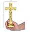 JUXINGDAZYF Crucifix Standing Cross, Plastic Tabletop Wall Hanging Jesus Christ Catholic Cross Crucifix Wall Cross for Home Decor, Devout Gifts (Gold - 7 Inch)