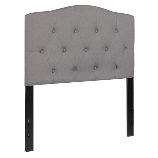 Flash Furniture Cambridge Tufted Upholstered Twin Size Headboard in Light Gray Fabric